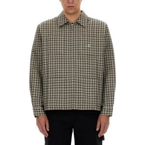 AWAKE NY Plaid Half-Zip Jacket Men BROWN Outerwear